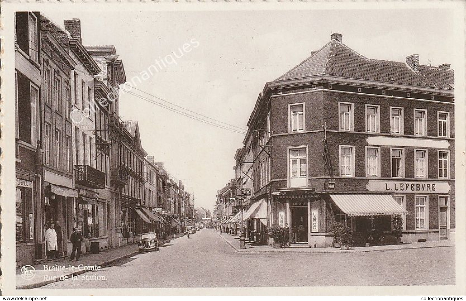 Carte photo Braine-le-Comte - Rue de la Station - Non circulée - divisée