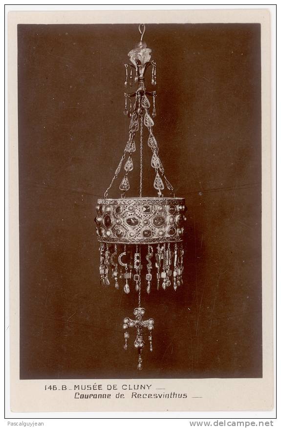 CARTE PHOTO PARIS - MUSEE DE CLUNY - COURONNE DE RECESVINTHUS