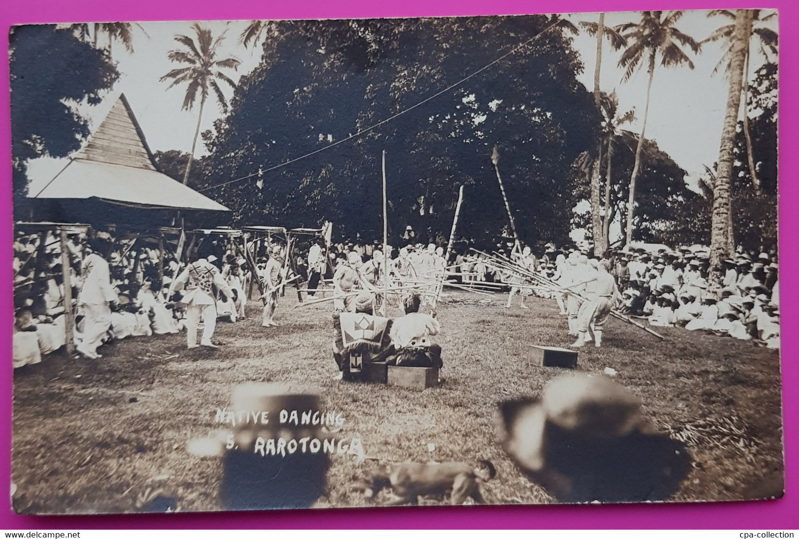 Carte Photo Rarotonga Cook Islands Native Dancing Carte Postale Océanie Rare Danse