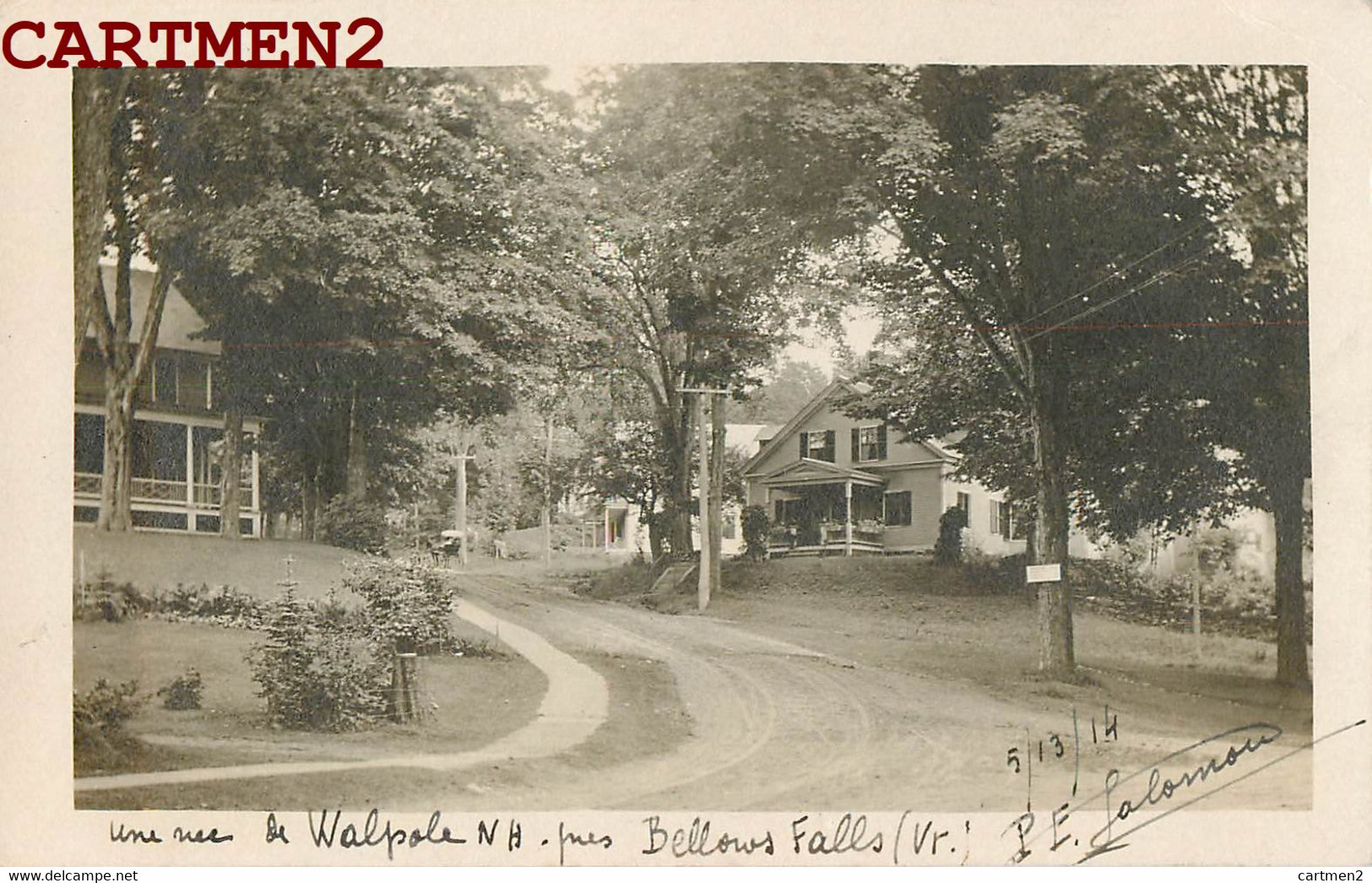 CARTE PHOTO : TOWNSVILLE WALPOLE BELLOUS FALLS VERMONT P.E. SALOMON AUSTRALIA