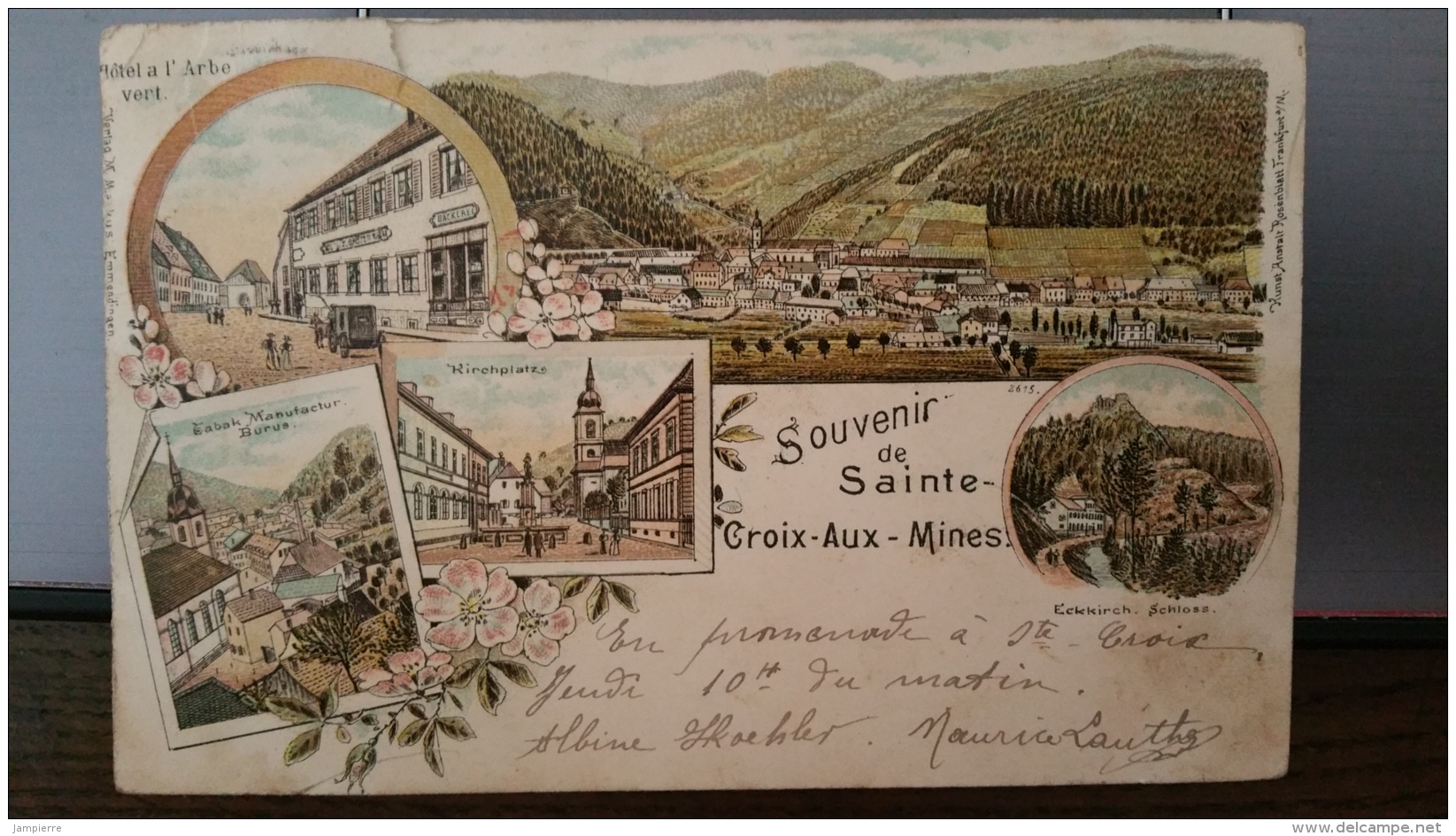 Carte pionnière litho - Sainte-Croix-aux-Mines - envoyée en 1897