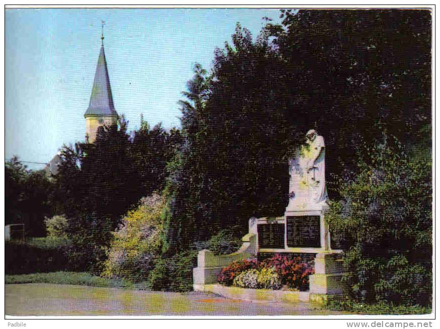 carte postale 68.   Hirsingue  le monument aux morts et l'église  trés beau plan