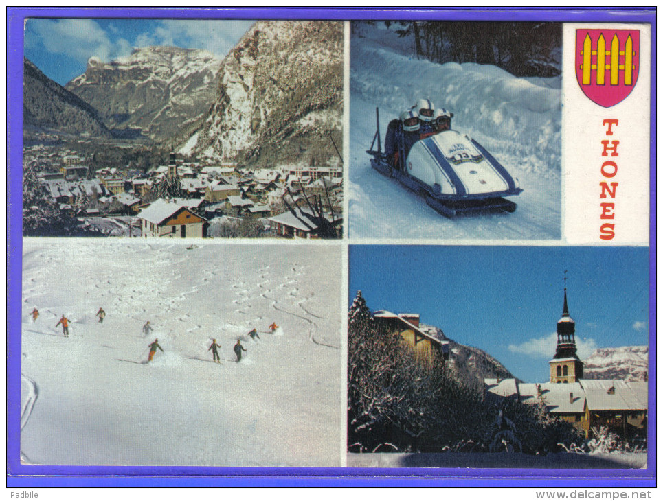 carte postale 74. Thônes  Bobsleigh    trés beau plan