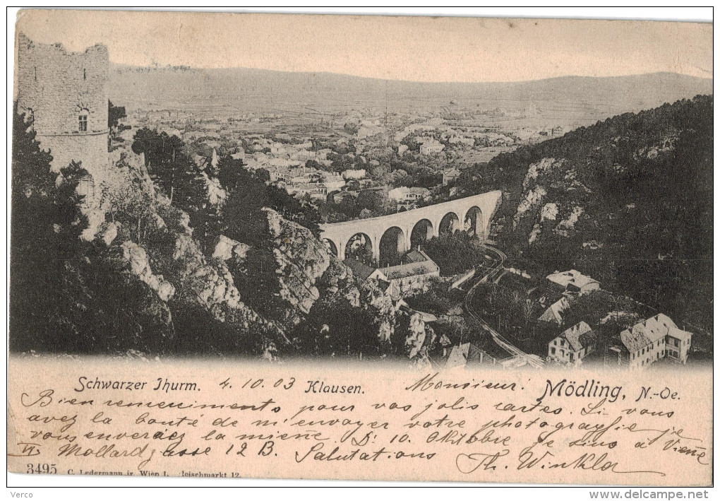 Carte Postale Ancienne d´AUTRICHE - MÖDLING - SCHWARZER TURM - KLAUSEN