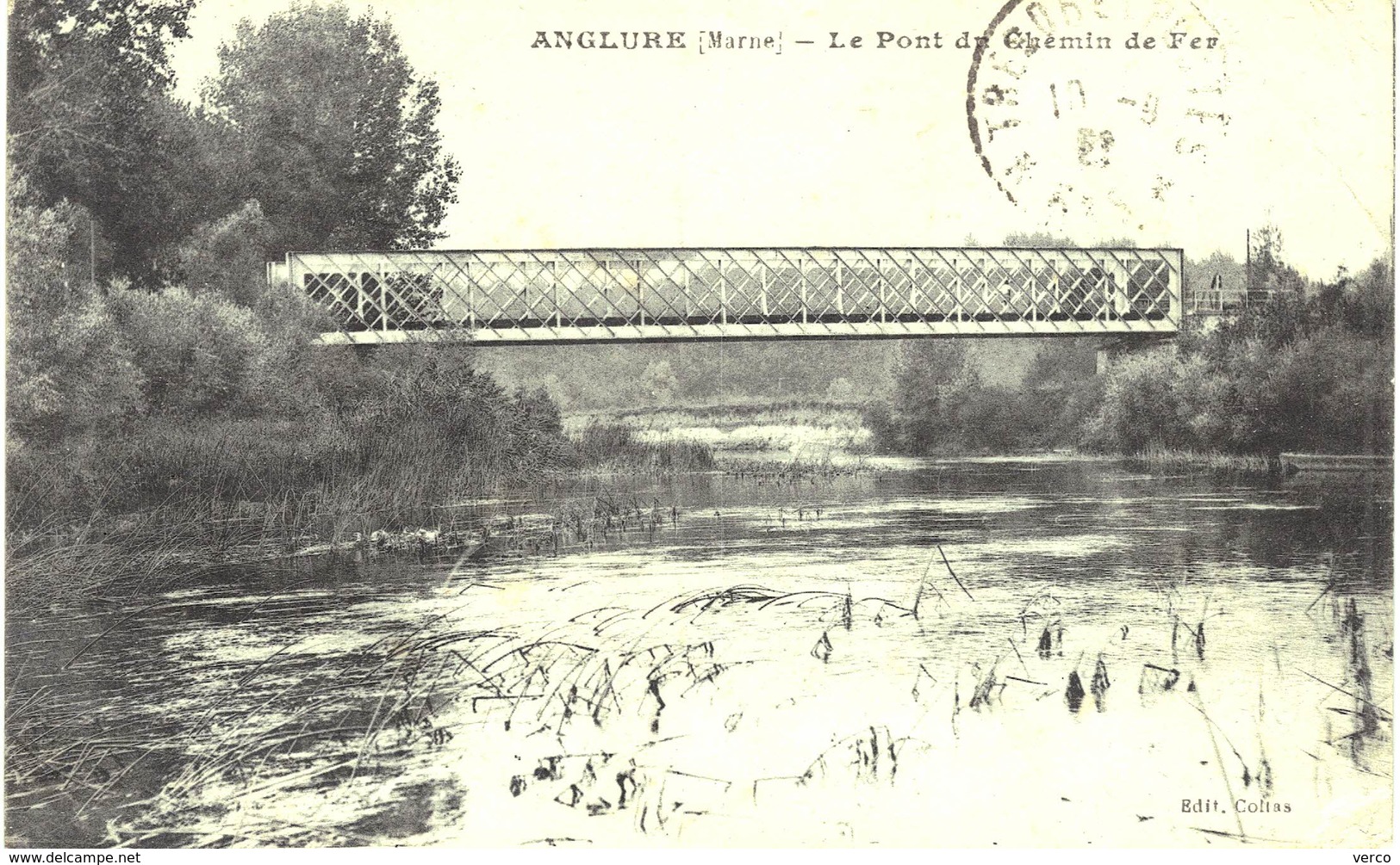 Carte   POSTALE  Ancienne de  ANGLURE - Le Pont du chemin de fer