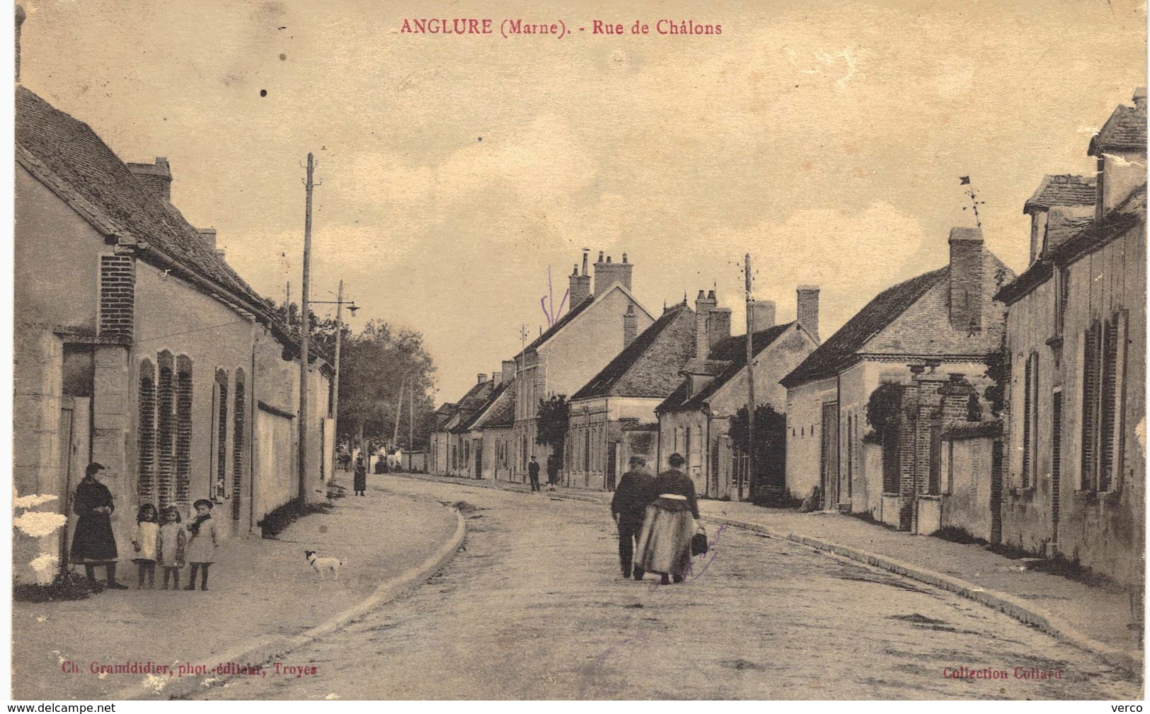 Carte   POSTALE  Ancienne de  ANGLURE - Rue de Chalons