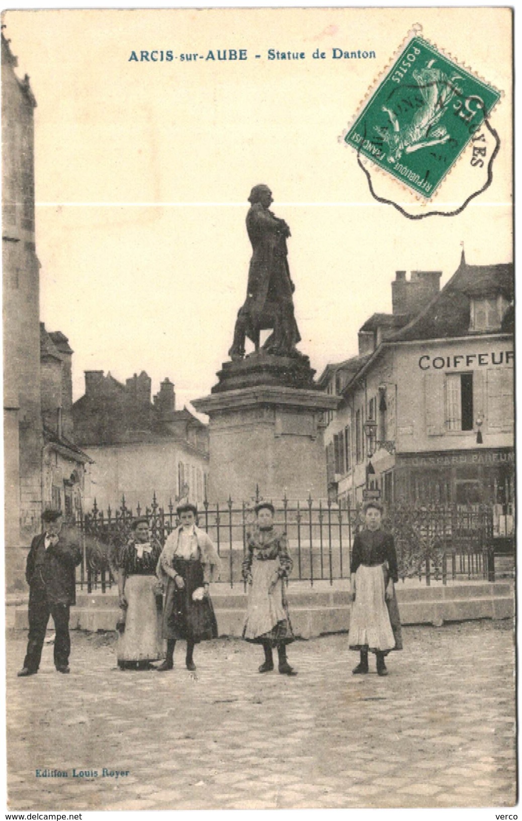 Carte Postale Ancienne de ARCIS SUR AUBE-Statue de Danton