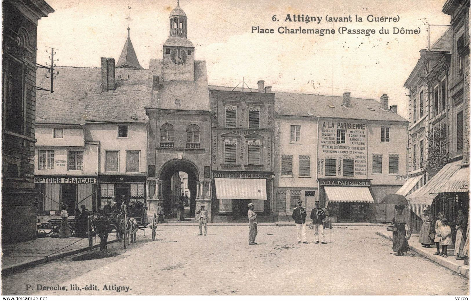 Carte POSTALE  Ancienne  de  ATTIGNY (Avant la guerre) - Place Charlemagne