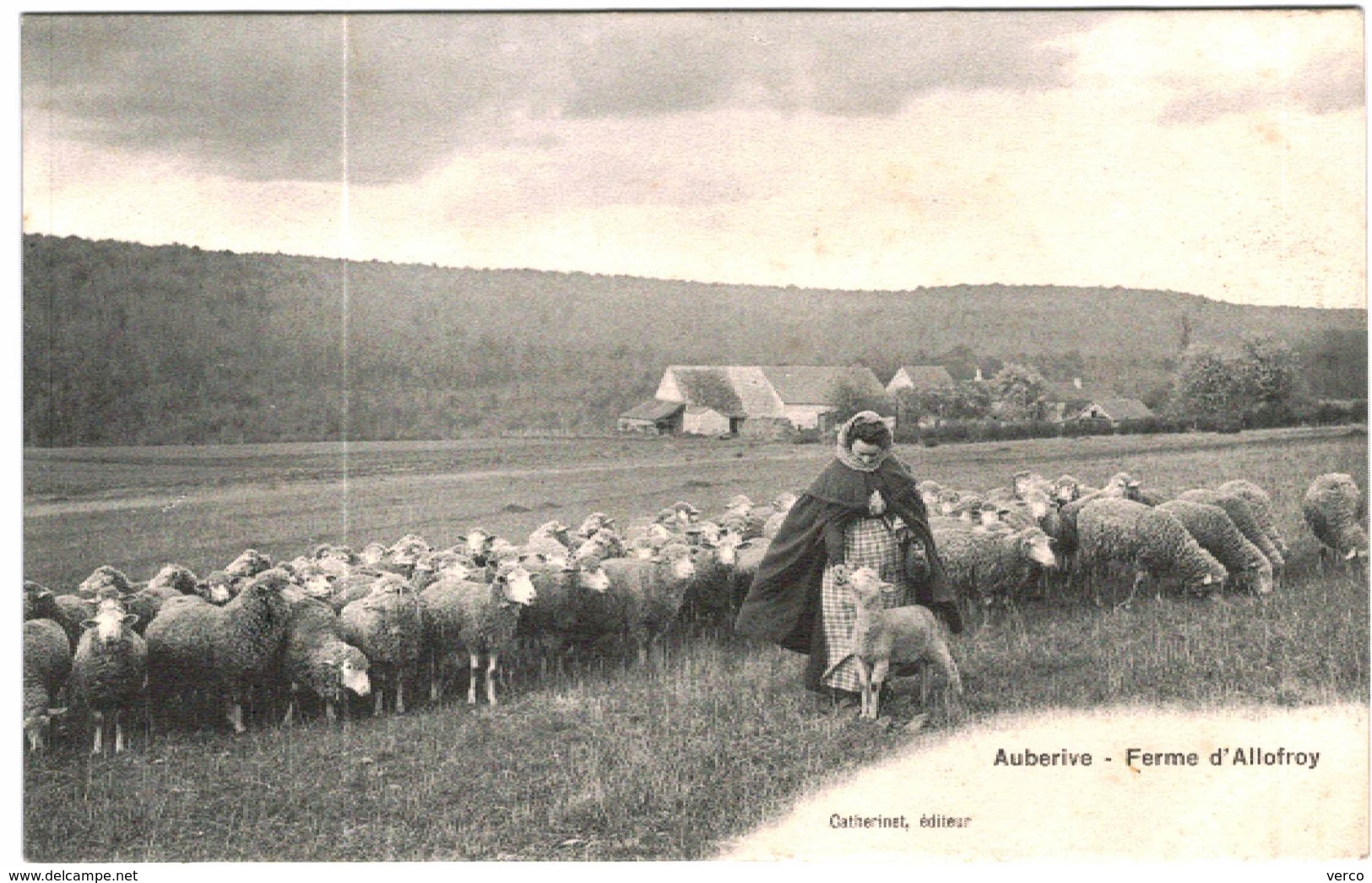 CARTE POSTALE ANCIENNE DE AUBERIVE  -  FERME D'ALLOFROY