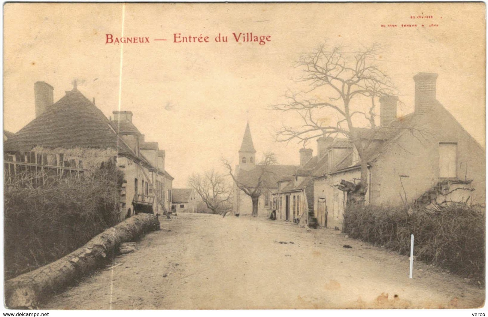 Carte Postale Ancienne de BAGNEUX-entrée du village