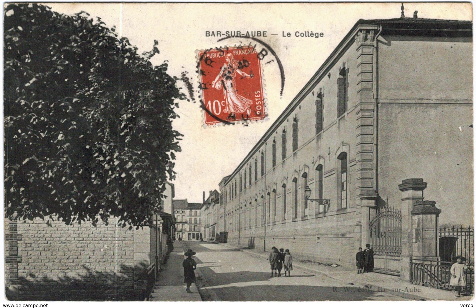 Carte Postale Ancienne de BAR SUR AUBE-Le Collège