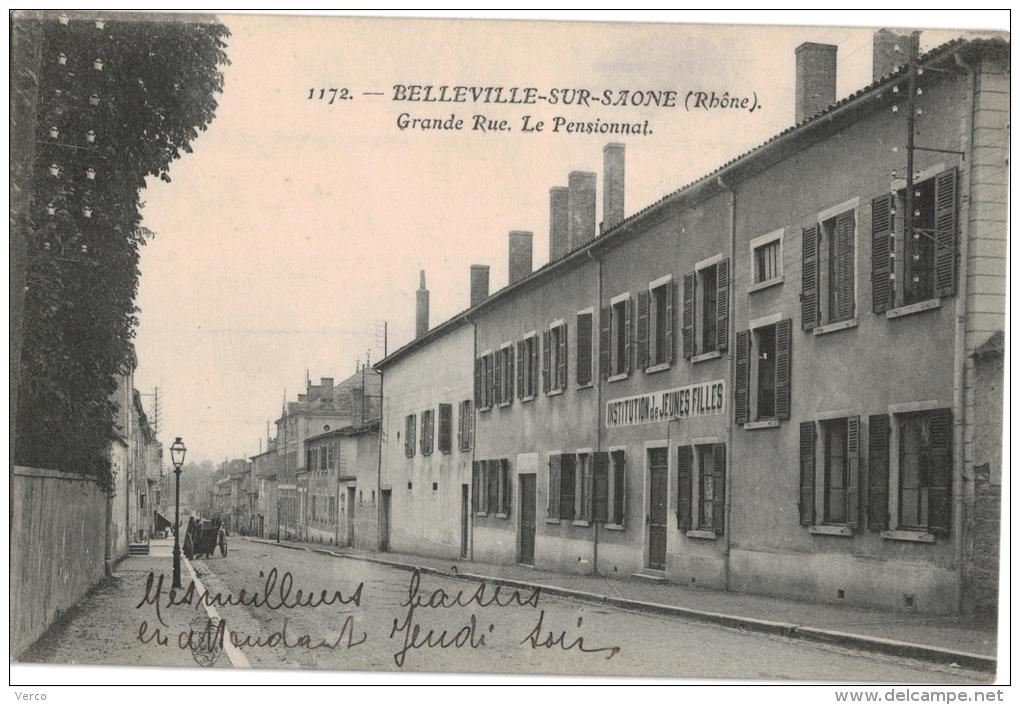 Carte Postale Ancienne de BELLEVILLE SUR SAONE