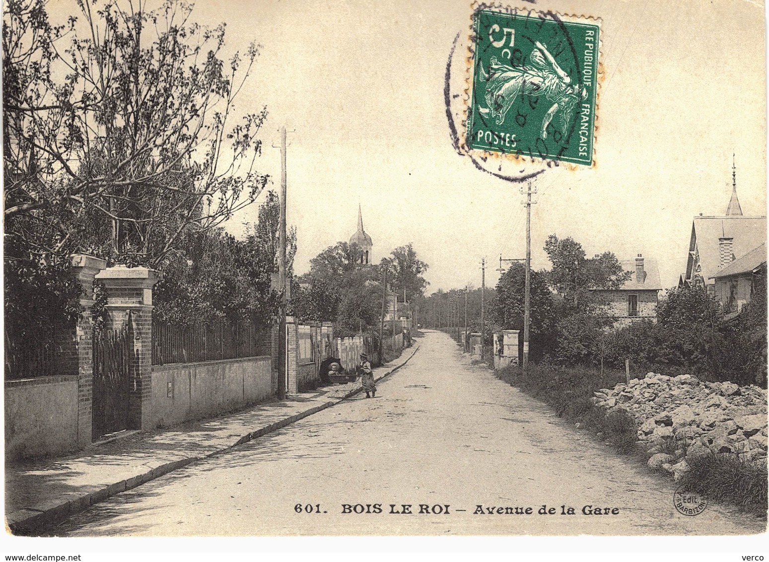 Carte POSTALE Ancienne de  BOIS le ROI - Avenue de la gare