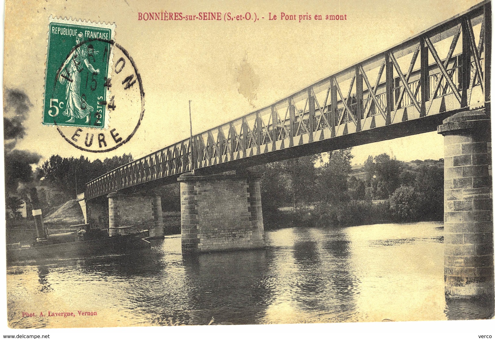 Carte  postale ancienne de BONNIERES sur SEINE