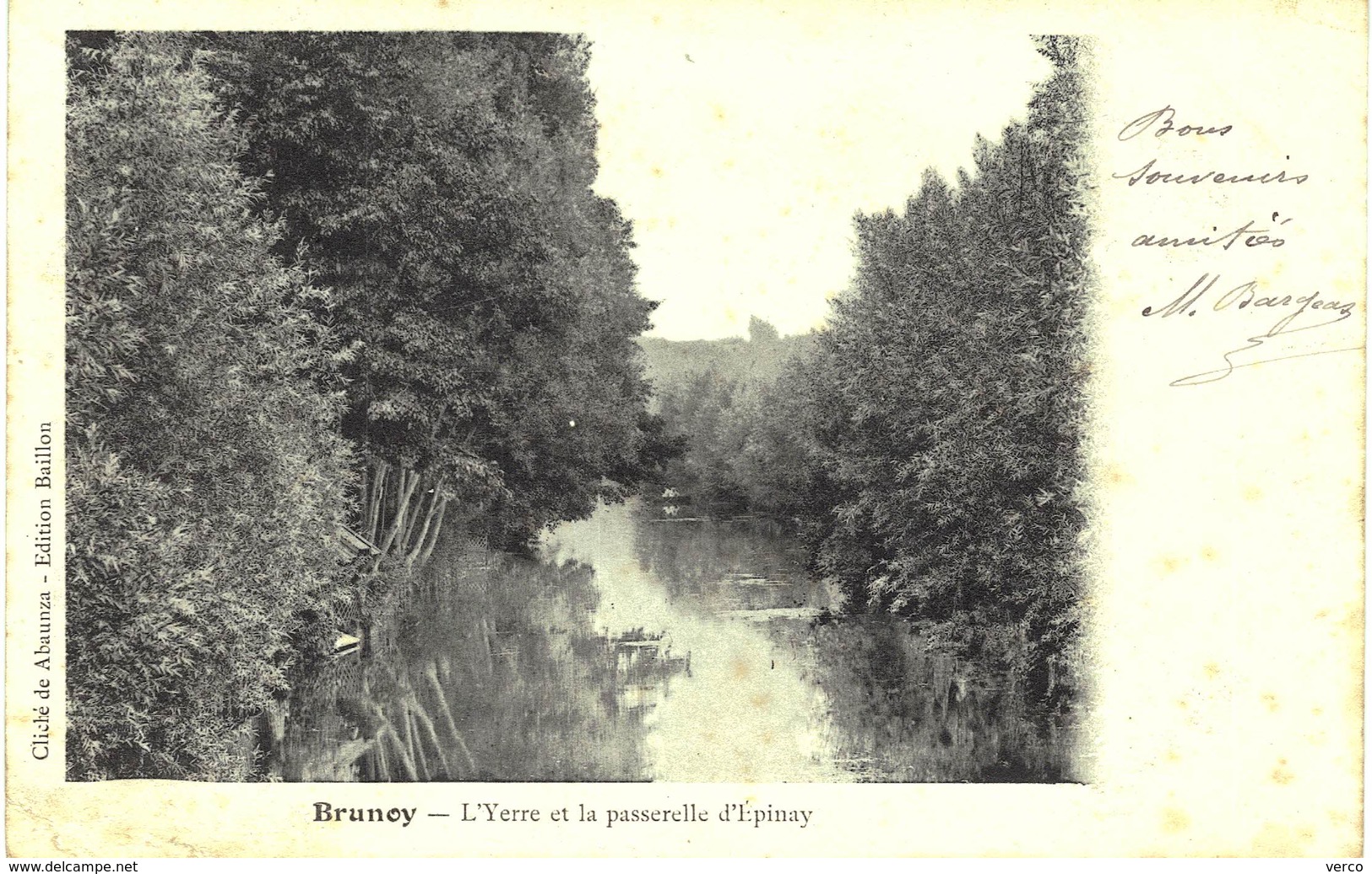 Carte POSTALE Ancienne de BRUNOY - l'Yerre & passerelle d'Epinay