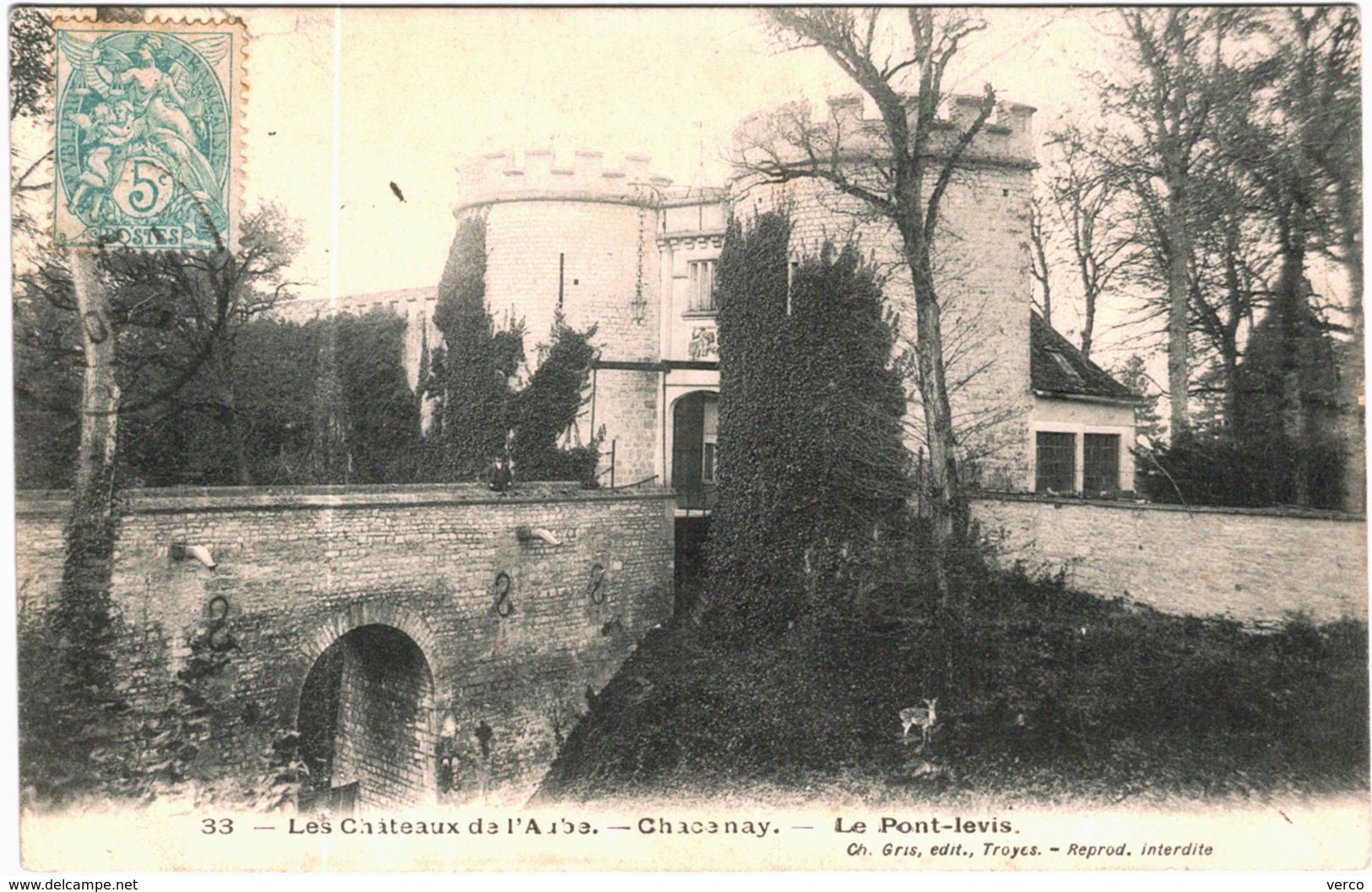 Carte Postale Ancienne de CHACENAY-Le Pont Levis