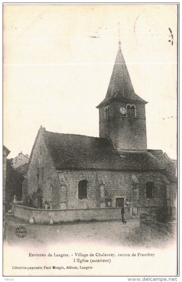 CARTE POSTALE ANCIENNE DE CHALANCEY canton de Prauthoy - l'église exterieure