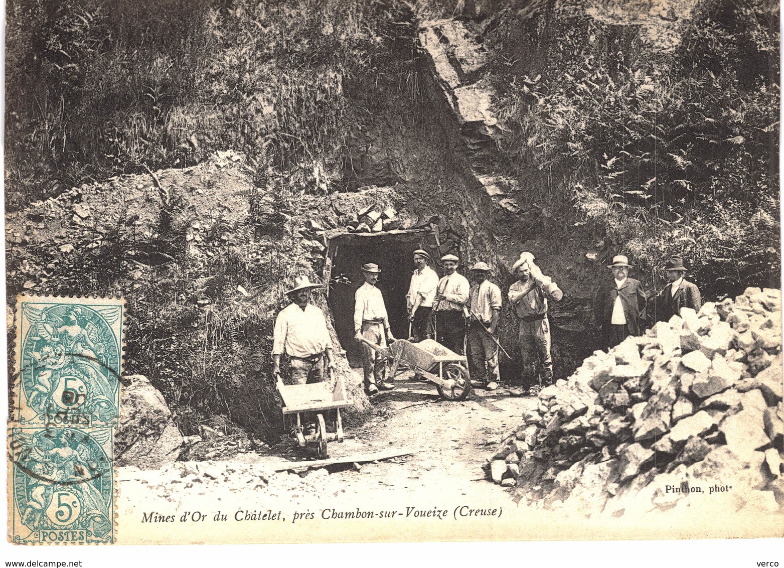 Carte postale ancienne de CHAMBON sur VOUEIZE - Mines d'Or du Chatelet