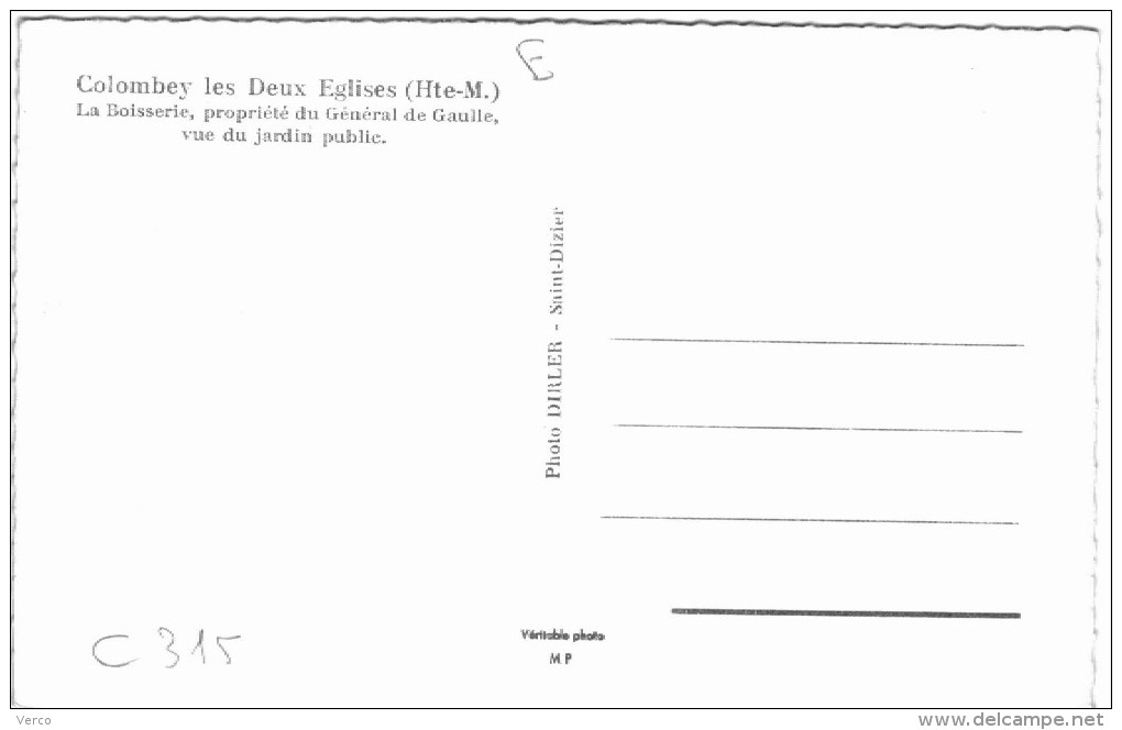 CARTE POSTALE ANCIENNE DE COLOMBEY LES DEUX EGLISES - LA BOISSERIE VUE DU JARDIN PUBLIC