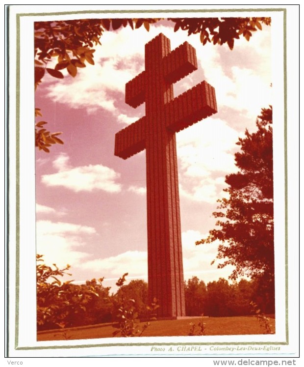 CARTE POSTALE ANCIENNE DE COLOMBEY LES DEUX EGLISES -  MEMORIAL GENERAL DE GAULLE 18 JUIN 1972