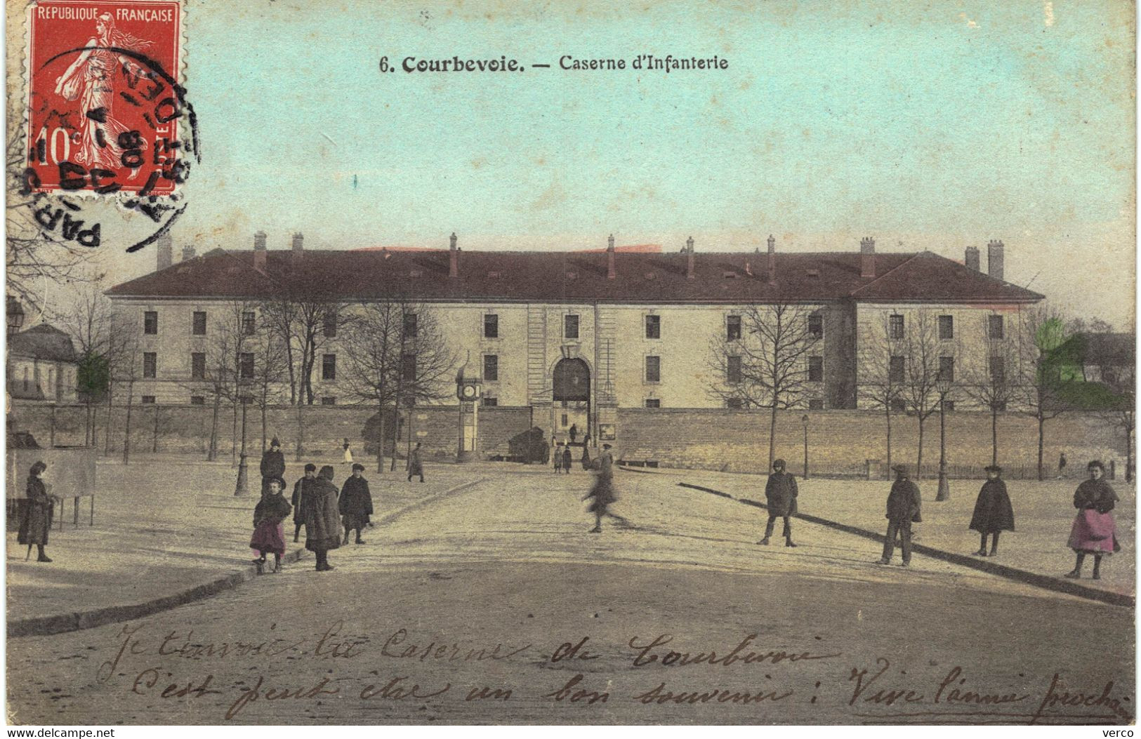 Carte POSTALE Ancienne de  COURBEVOIE - Caserne d'Infanterie