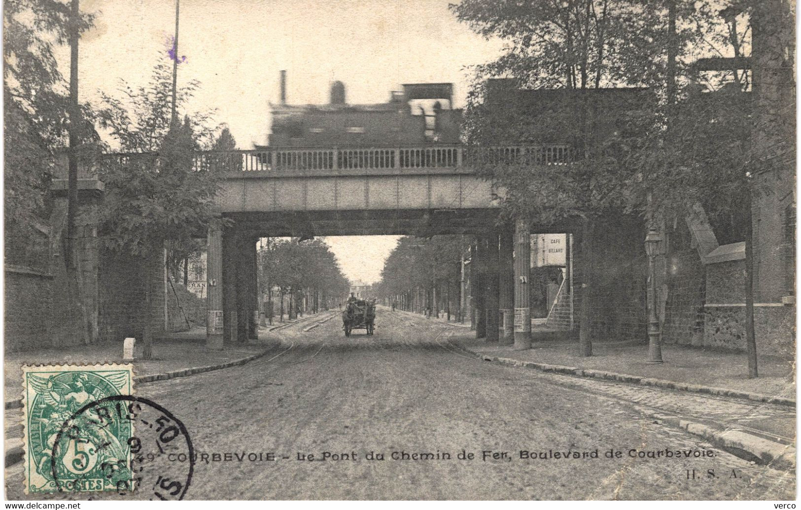 Carte POSTALE Ancienne de  COURBEVOIE - Pont du Chemin de Fer, Rue de Courbevoie