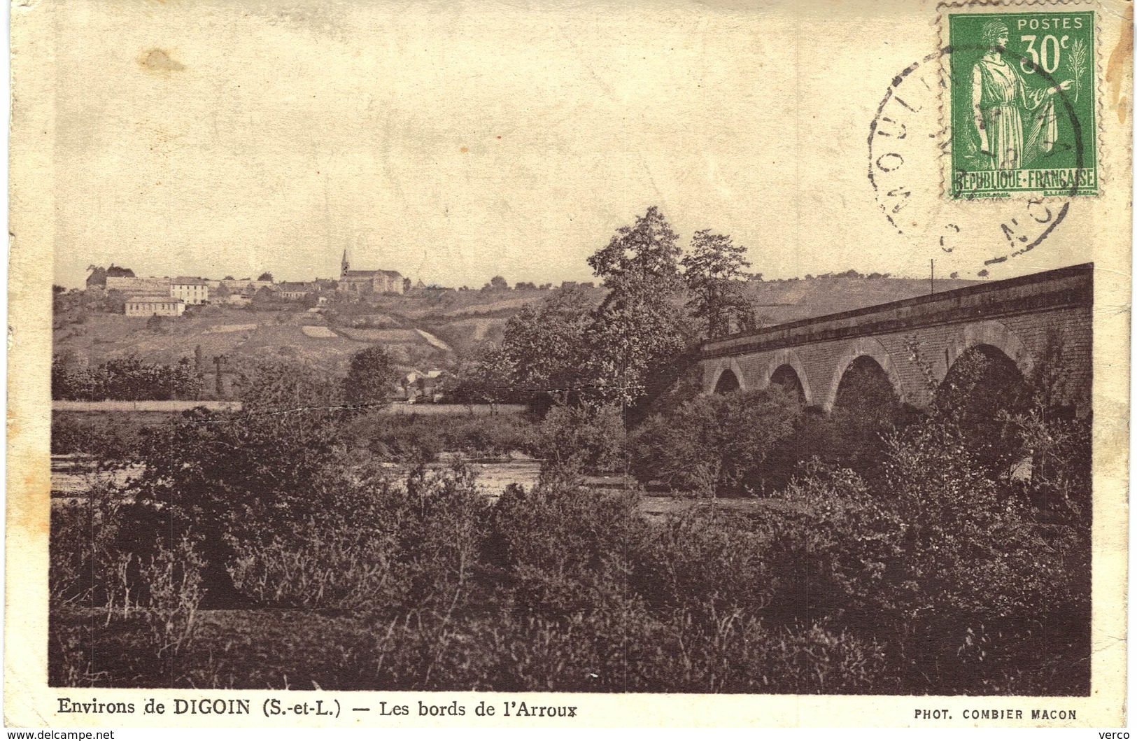 Carte postale ancienne de DIGOIN - Bords de l'ARROUX