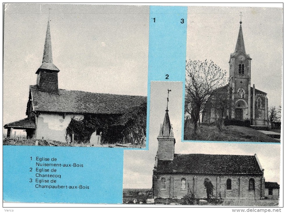 Carte Postale Ancienne de Eglises de Nuisement aux bois-Chantecoq et Champaubert aux bois