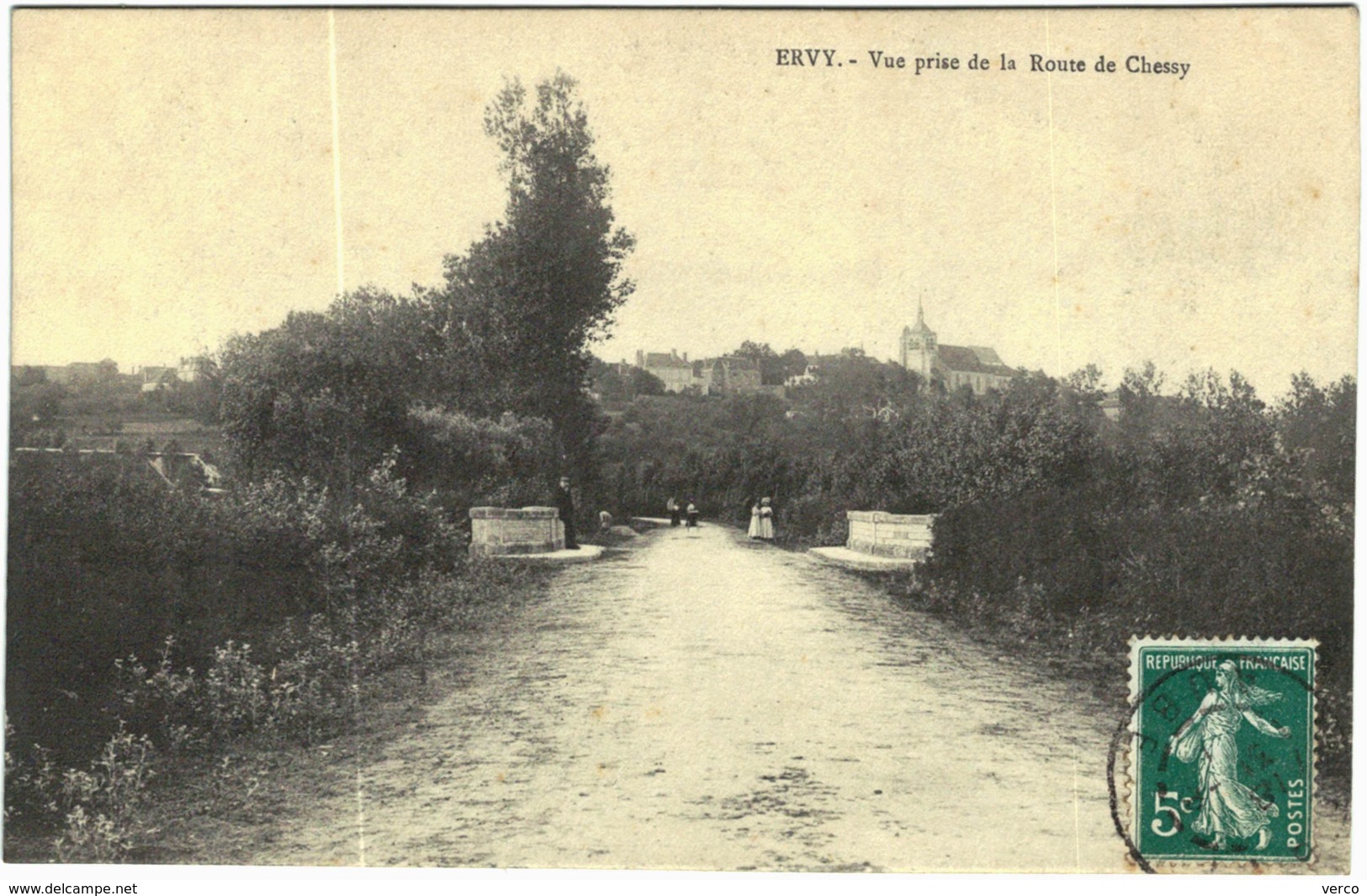 Carte Postale Ancienne de ERVY LE CHATEL-vue prise de la route de Chessy