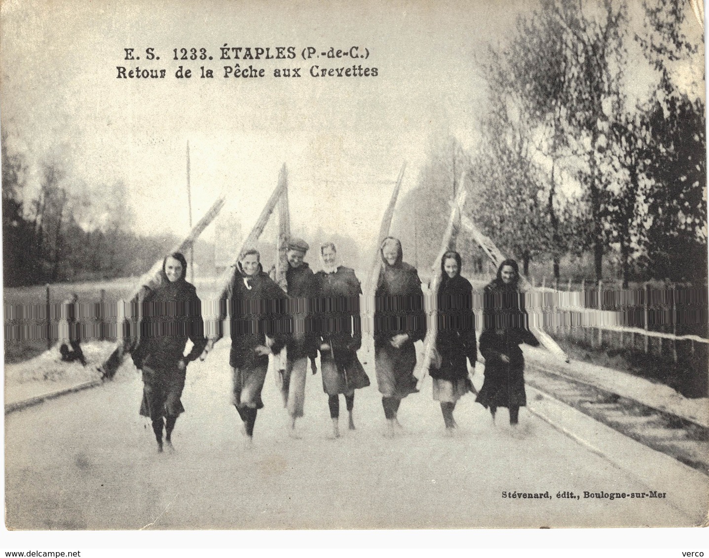 Carte postale ancienne de ETAPLES - Retour de pêche aux crevettes