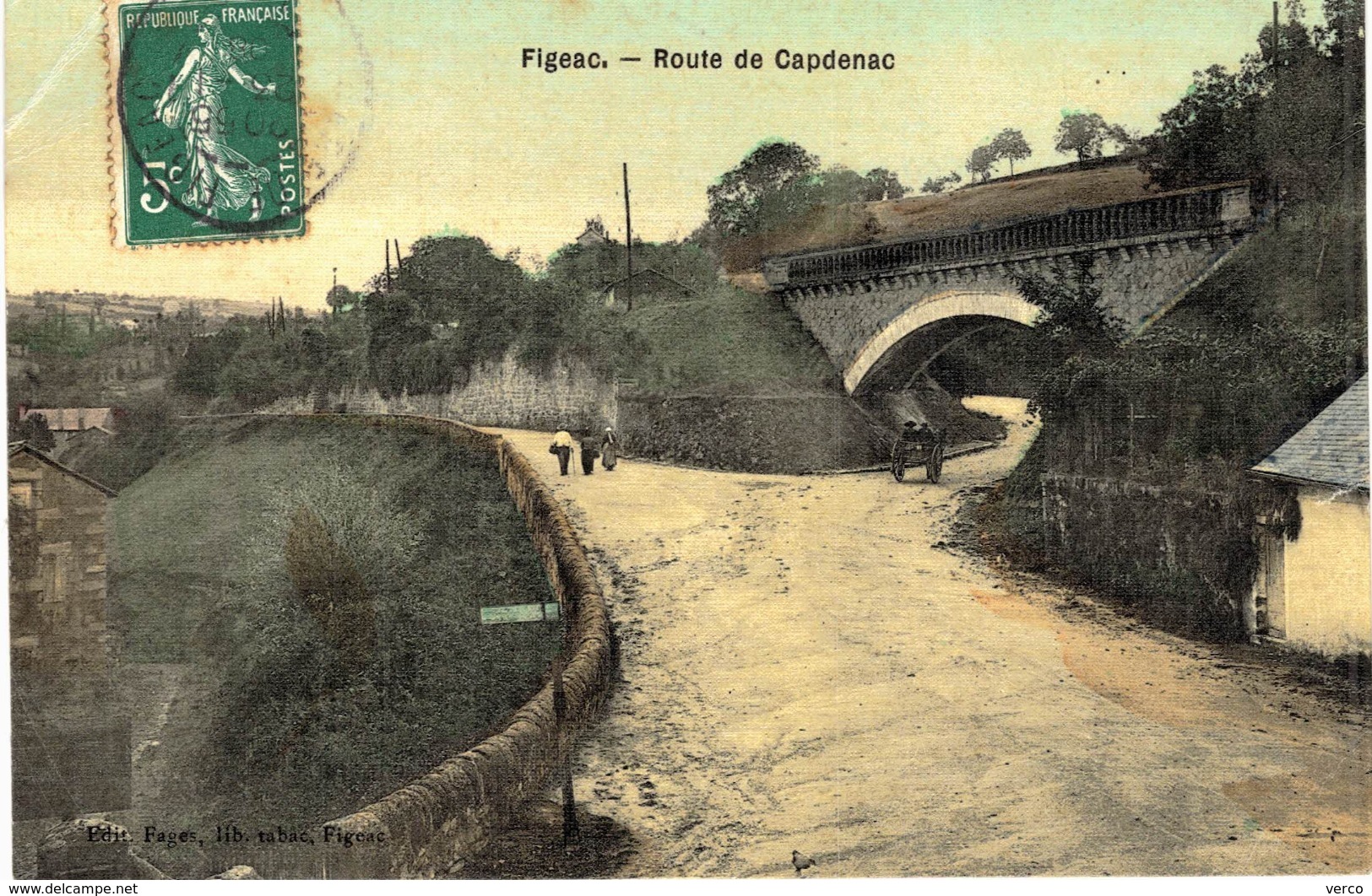 Carte Postale ANCIENNE de FIGEAC - Route de CAPDENAC