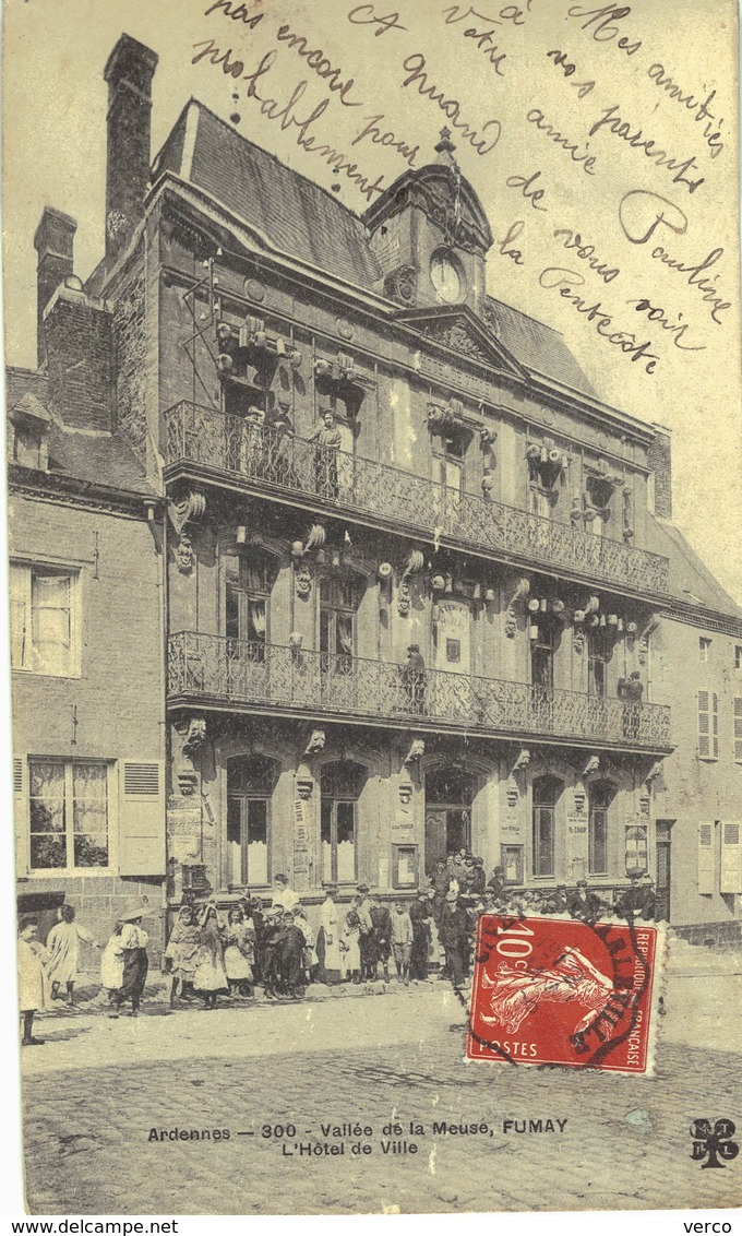 Carte postale ancienne de FUMAY, Hotel de Ville