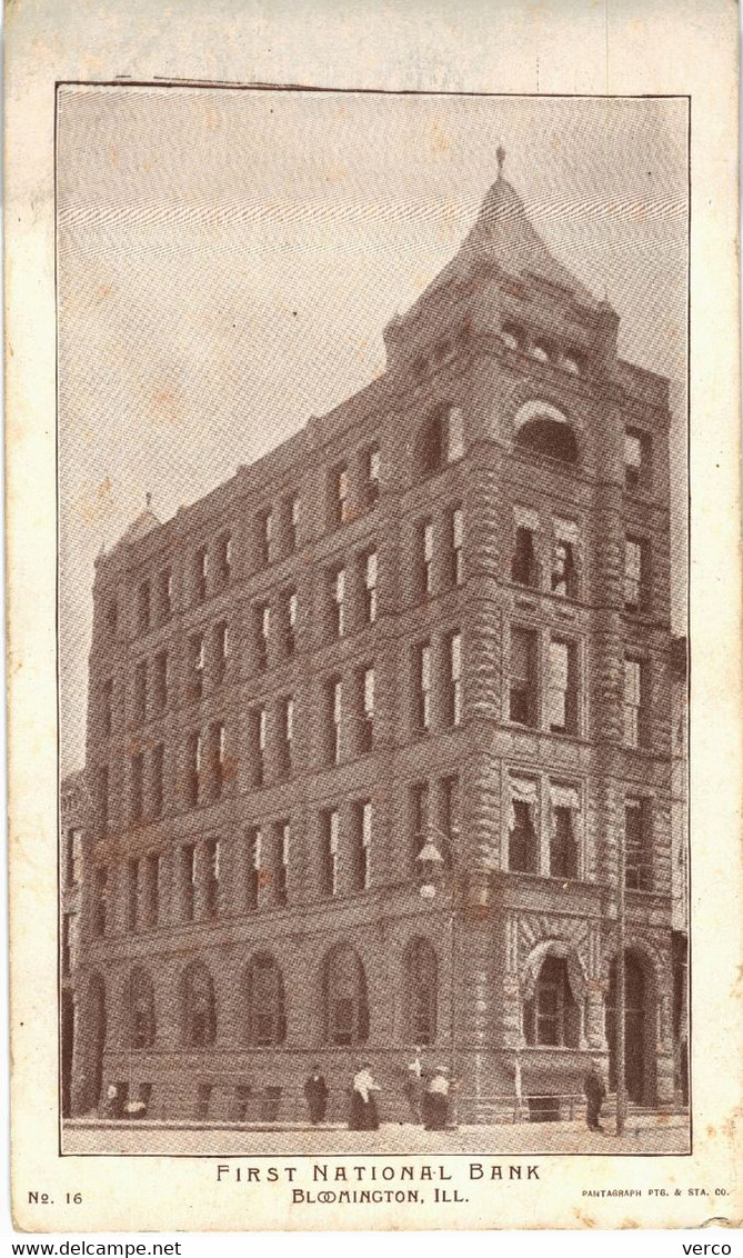 Carte POSTALE Ancienne de ILLINOIS - BLOOMINGTON, First National Bank