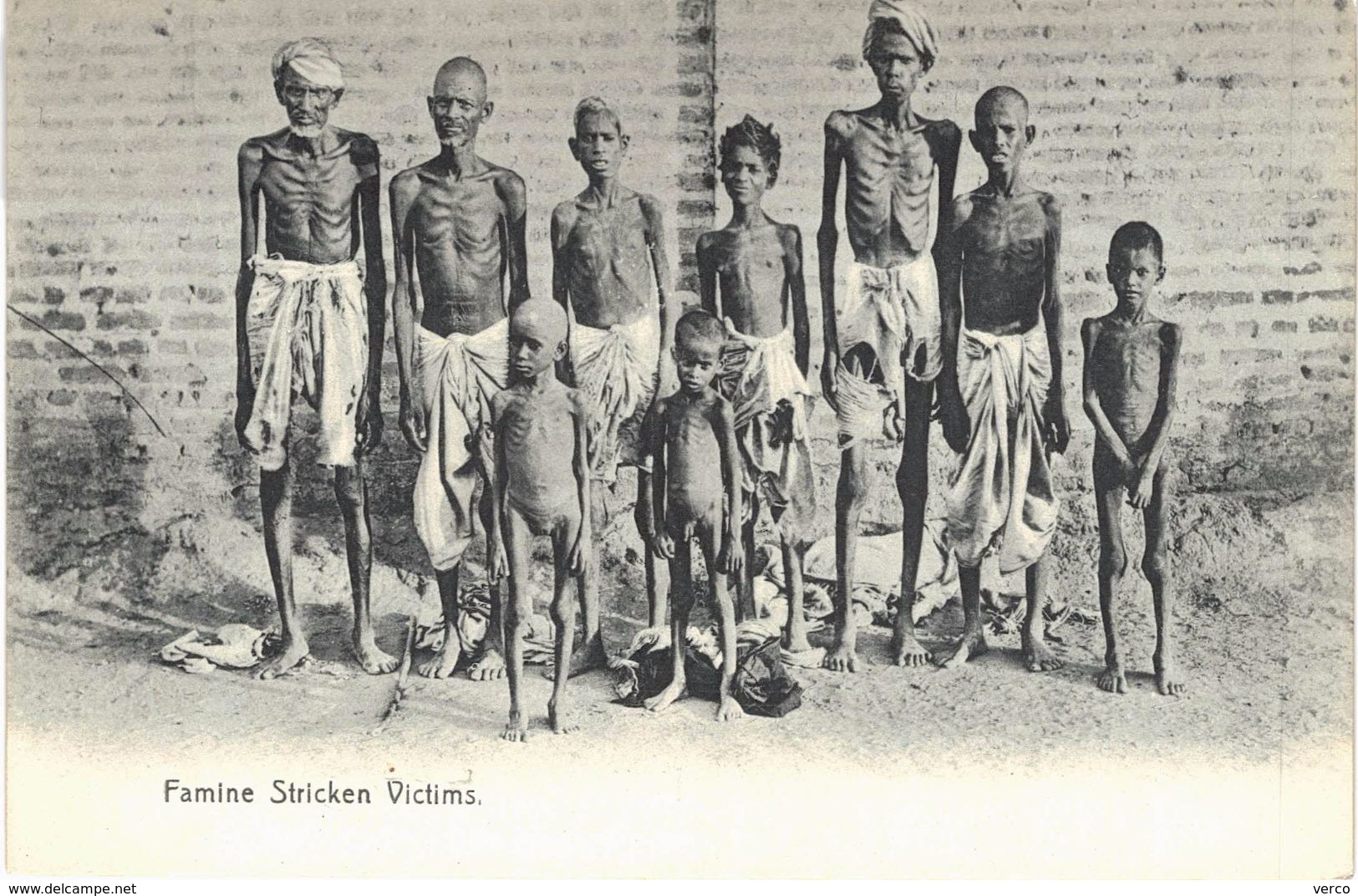 Carte postale ancienne de INDE - Victimes de la Famine