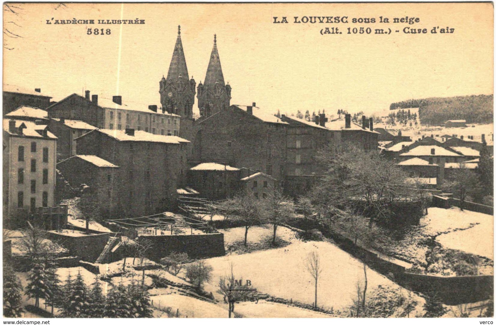 Carte Postale Ancienne de LA LOUVESC -sous la neige-cure d'air