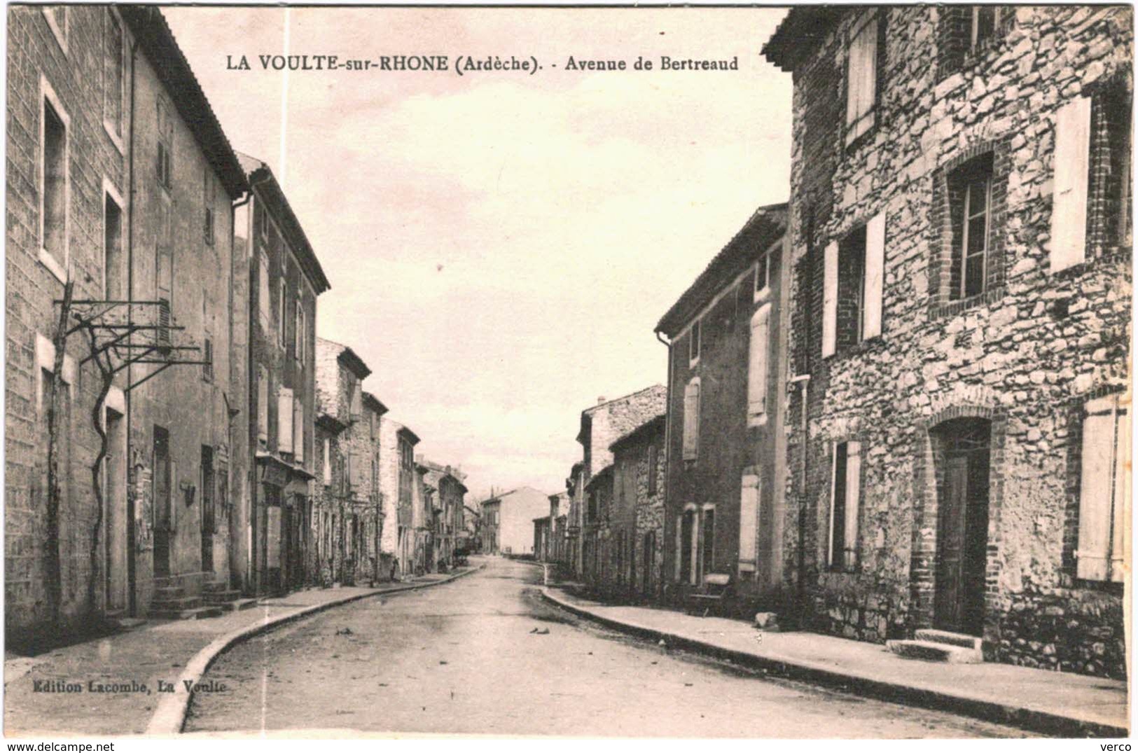 Carte Postale Ancienne de LA VOULTE SUR RHONE- avenue de Bertreaud