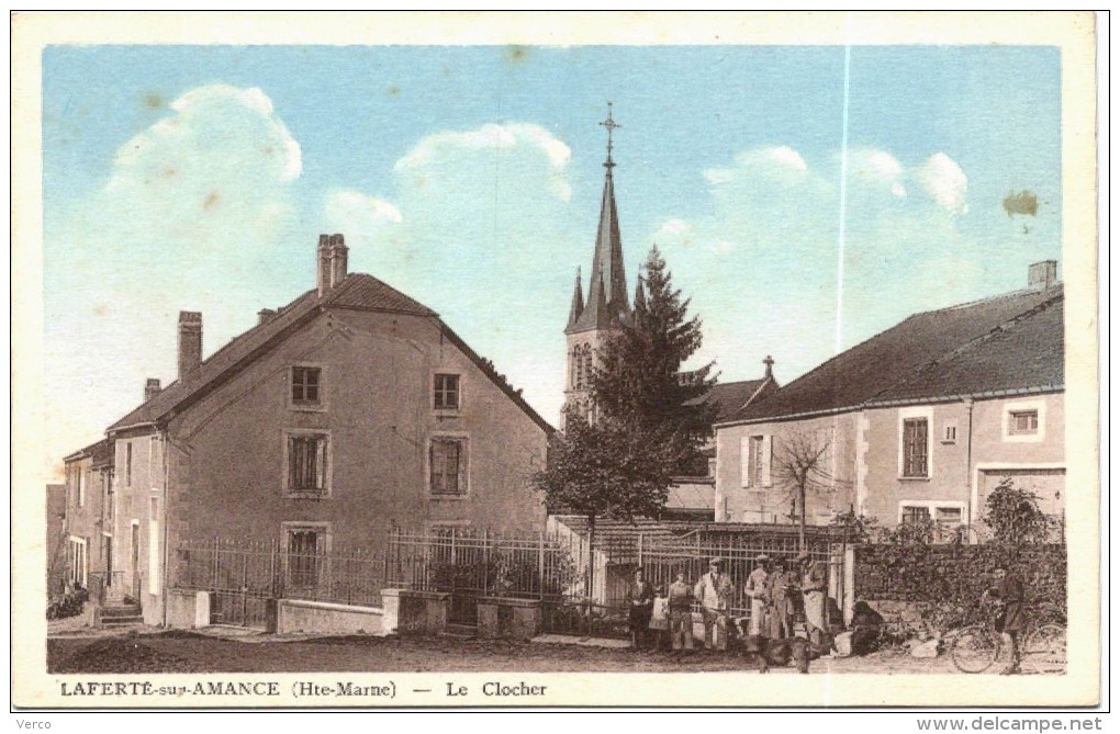 CARTE POSTALE ANCIENNE DE LAFERTE SUR AMANCE -  LE CLOCHER