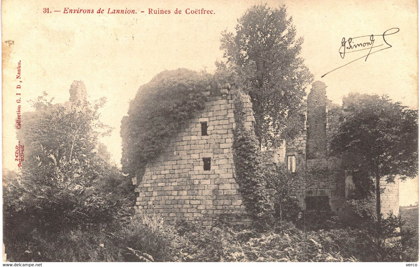 Carte POSTALE  Ancienne  de  LANNION - Ruines de Coetfrec