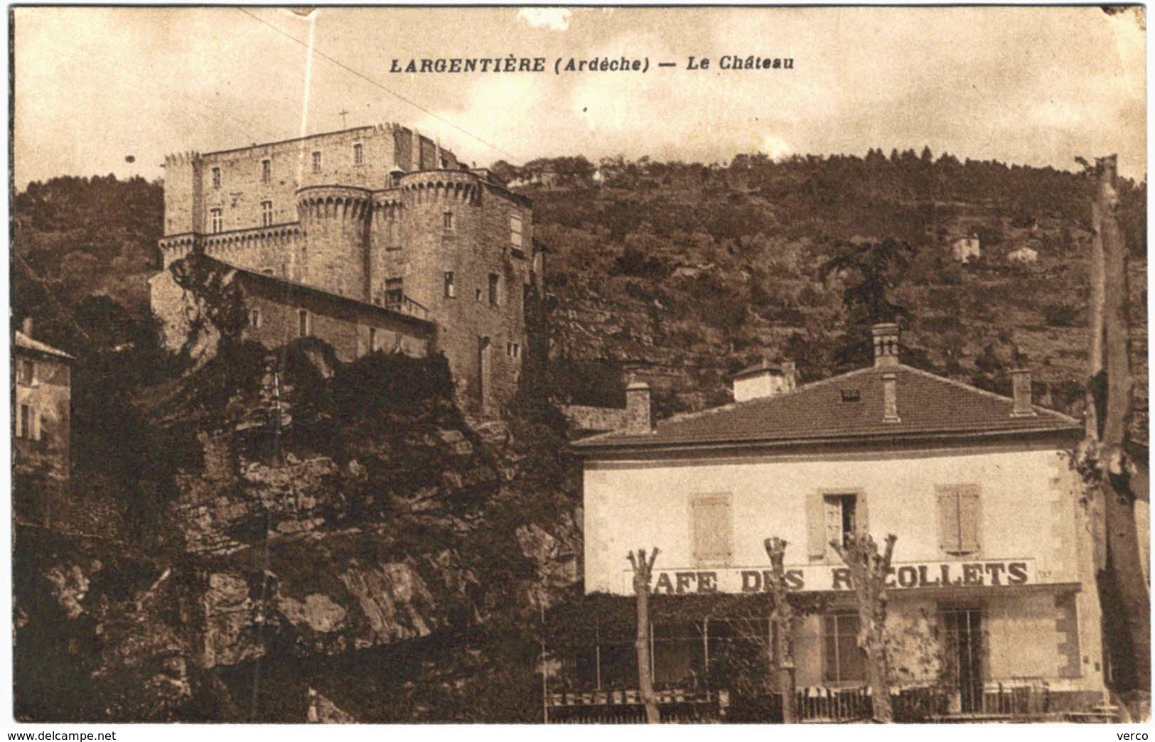 Carte Postale Ancienne de LARGENTIERE - le château