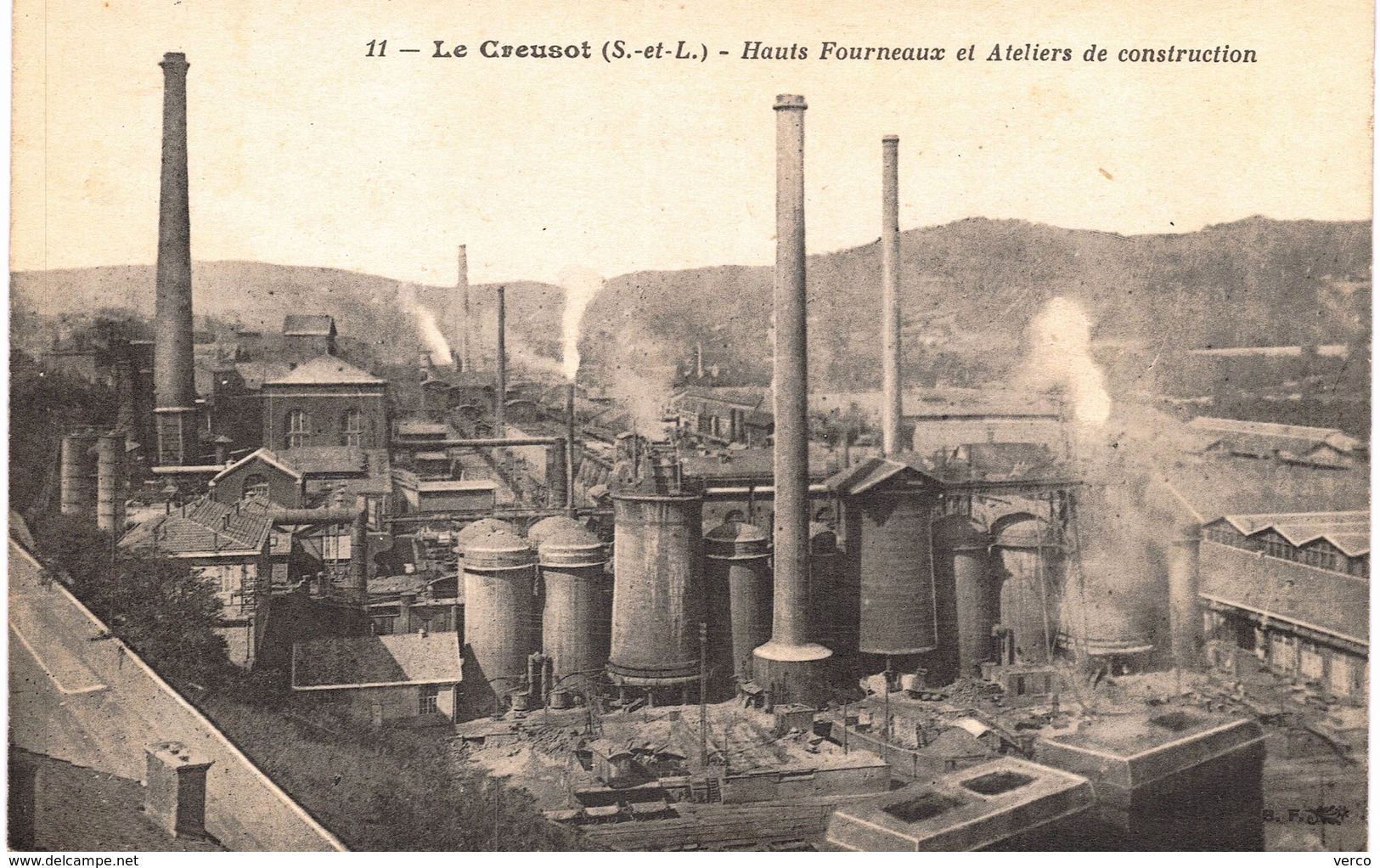 Carte postale ancienne de LE CREUSOT - Hauts fourneaux