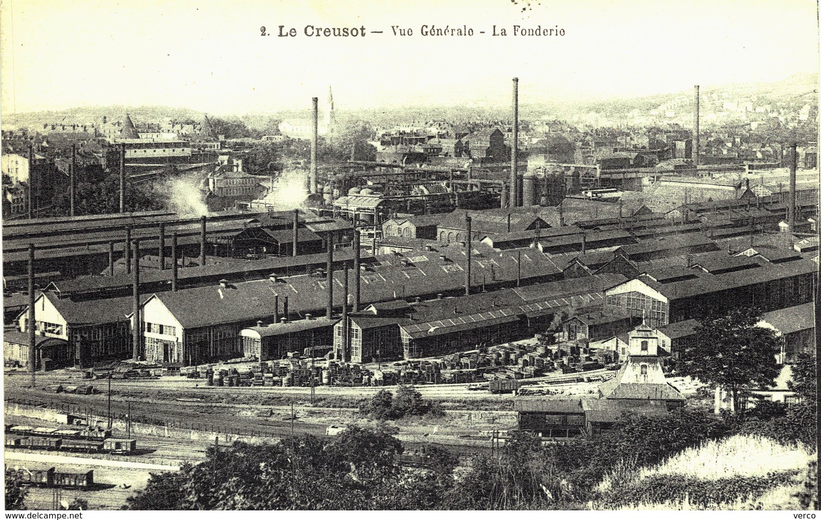 Carte postale ancienne de LE CREUSOT - La fonderie