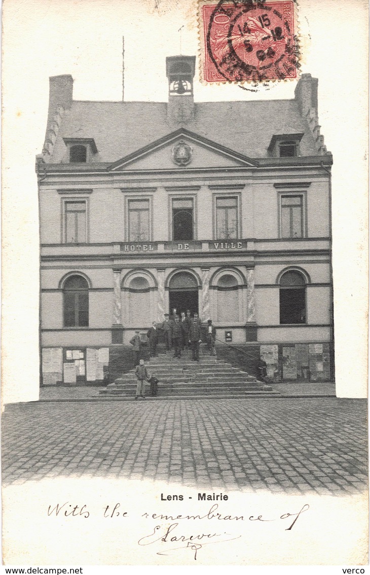 Carte postale ancienne de LENS - MAIRIE