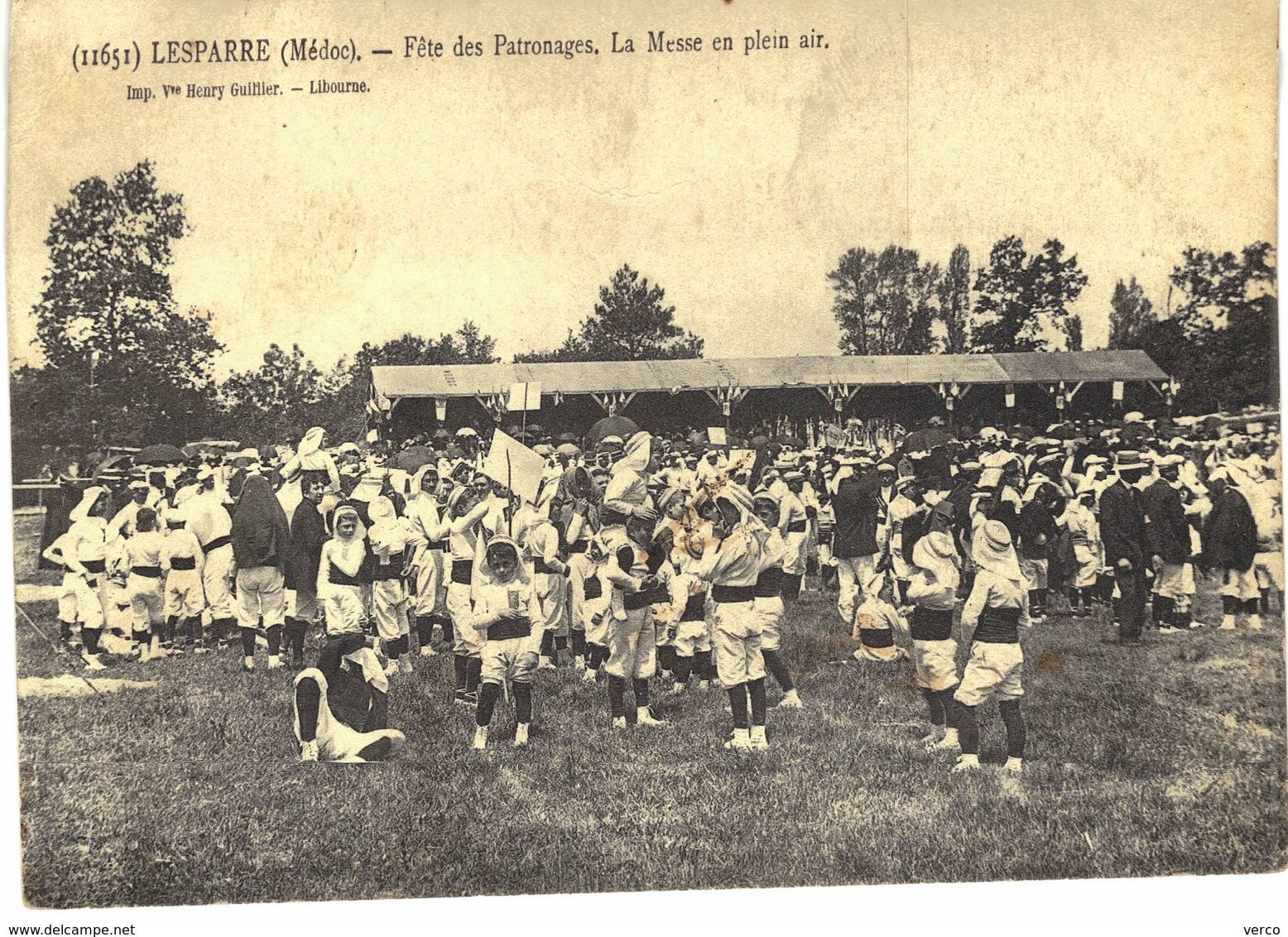 Carte postale ancienne de LESPARRE MEDOC - Fête des patronnages messe en plein air