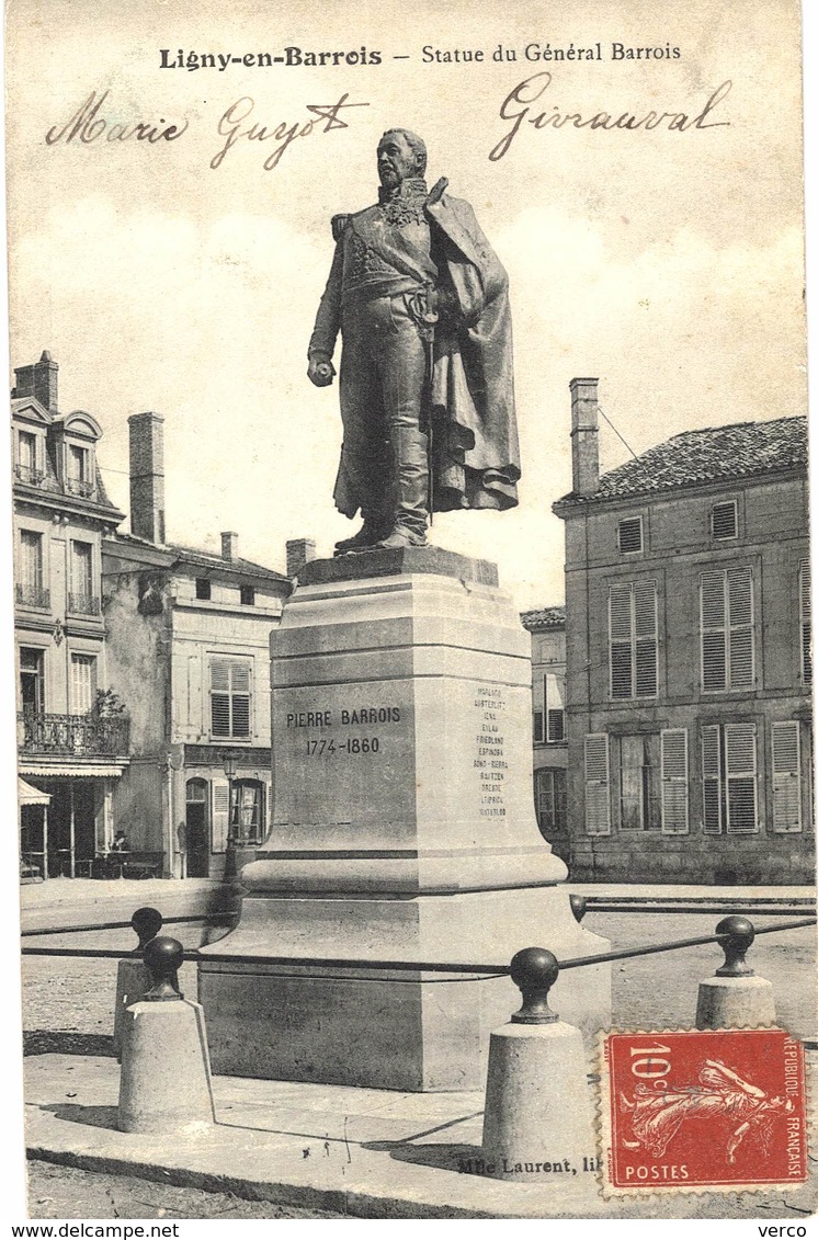 Carte POSTALE Ancienne de  LIGNY en BARROIS - Statue du Gal BARROIS