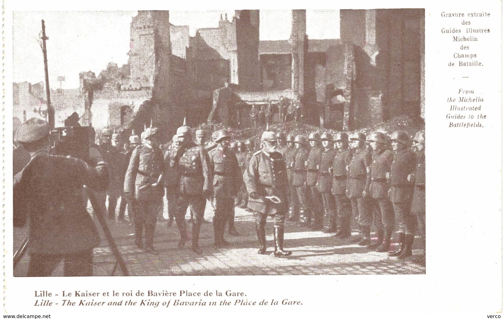 Carte POSTALE  Ancienne de  LILLE - Le KAISER & Roi de Bavière, Place de la Gare