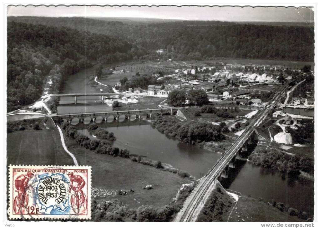 Carte Postale Ancienne de LIVERDUN-vue aérienne sur les 3 ponts