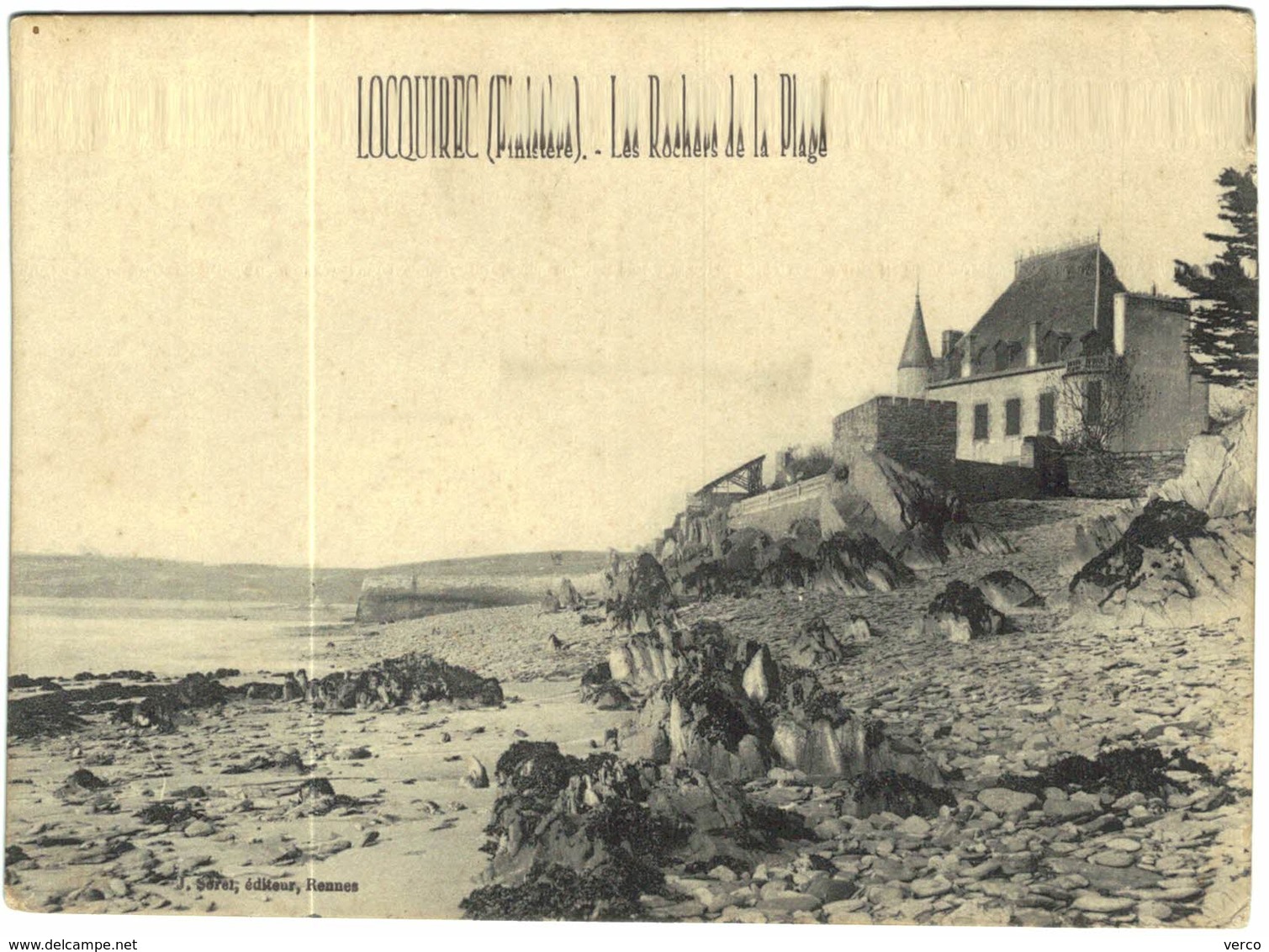 Carte Postale Ancienne de LOCQUIREC-Les Rochers de la plage