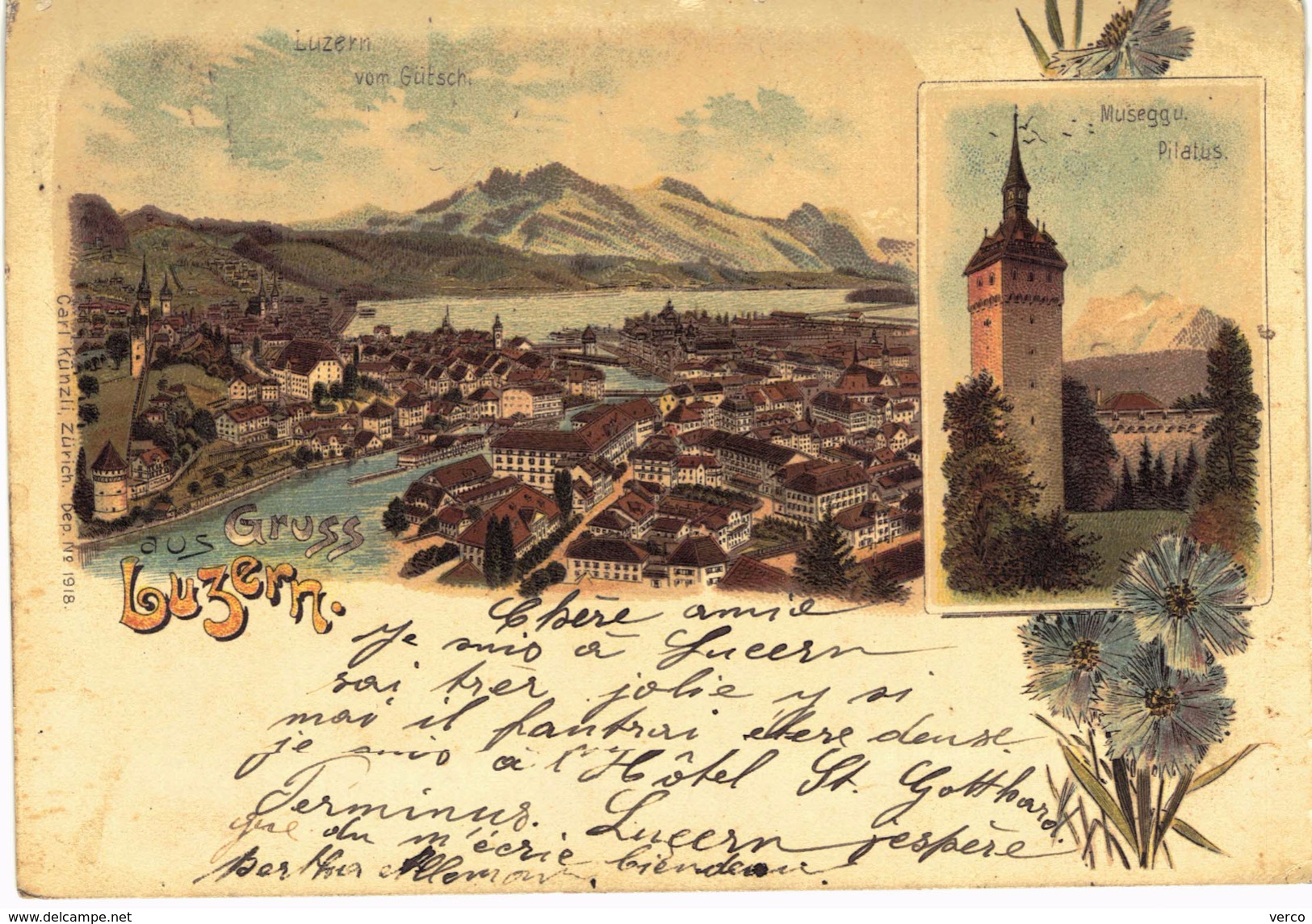 Carte postale ancienne de LUCERNE (LUZERN)