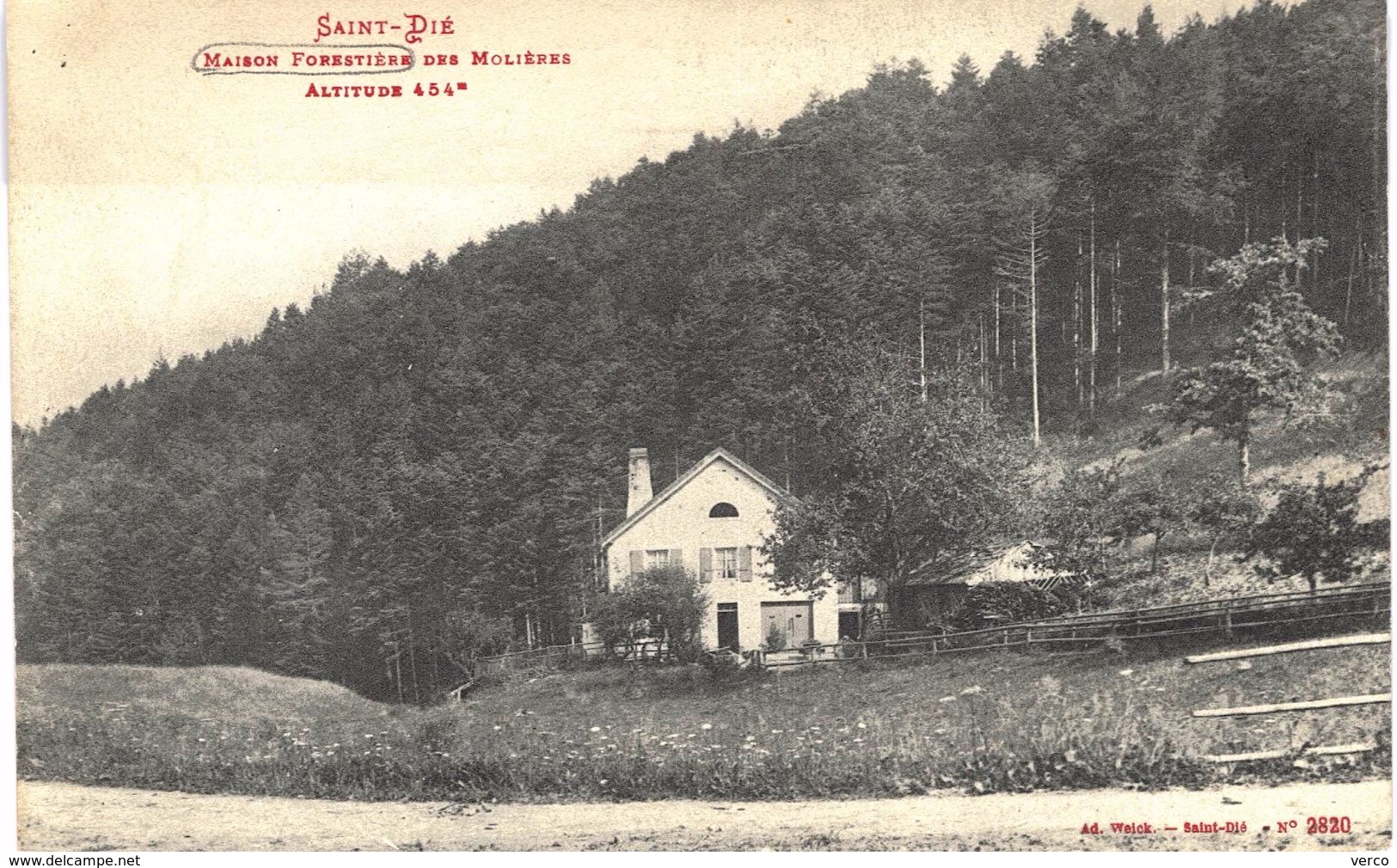 Carte postale ancienne de MAISON FORESTIERE des MOLIERES (SAINT DIE)