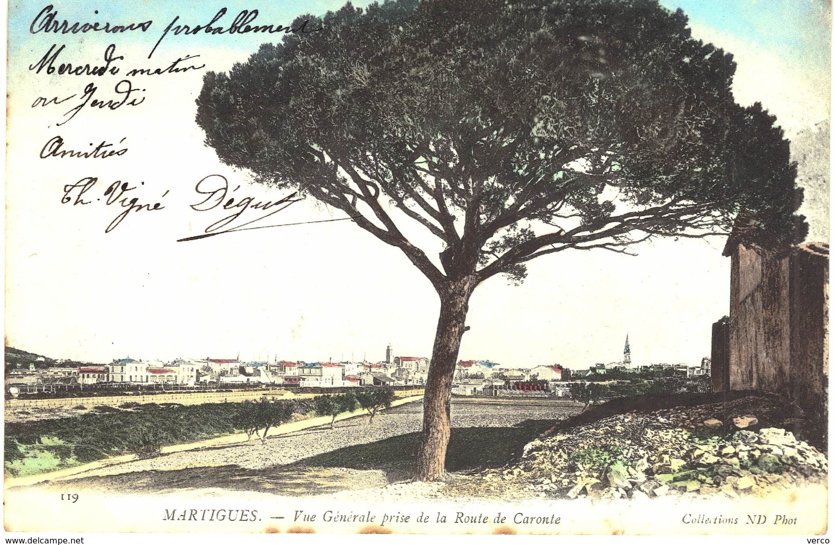 Carte POSTALE  Ancienne de  MARTIGUES - Vue de la route de Caronte